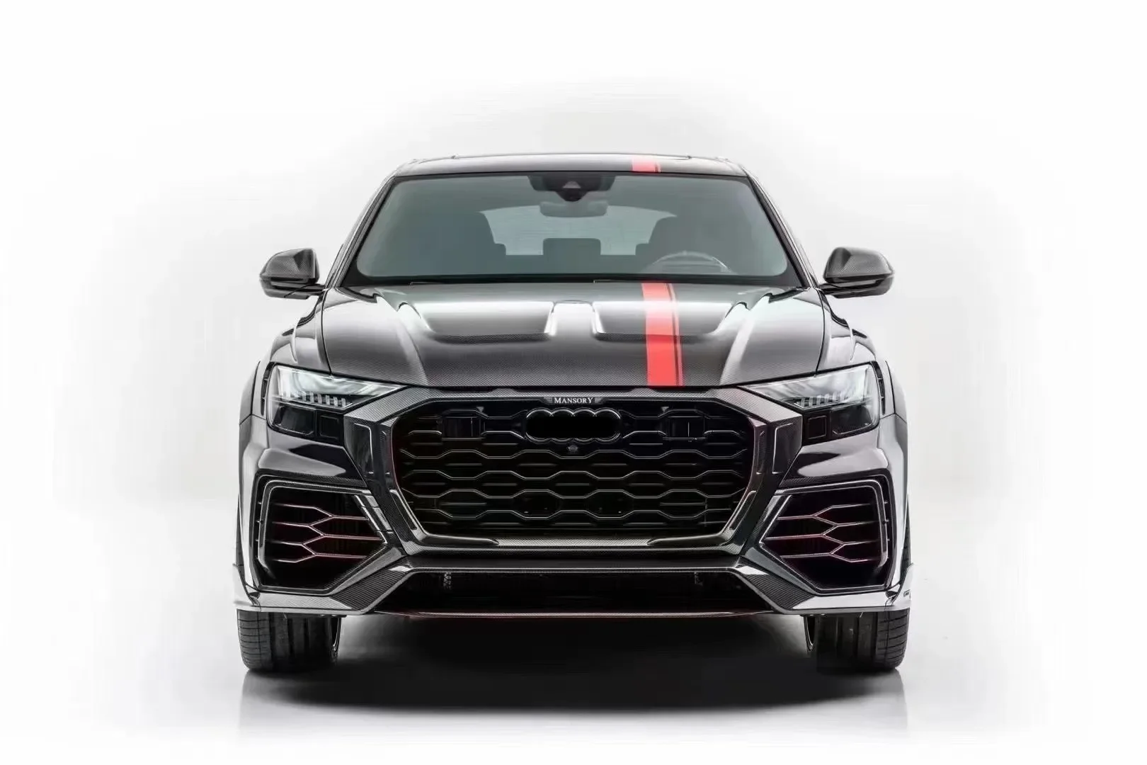 Auto parts for Audi Q8 body kit Q8 upgrades the MSY style front and rear bumper spoiler hood with carbon fiber wide-body kit