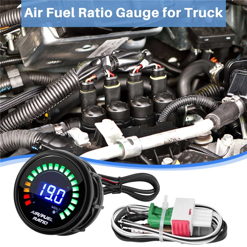 

52Mm Air Fuel Ratio Gauge LED Digital Display With Narrowband O2 Oxygen Sensor Car Gauge For 12V Car Racing Gauge