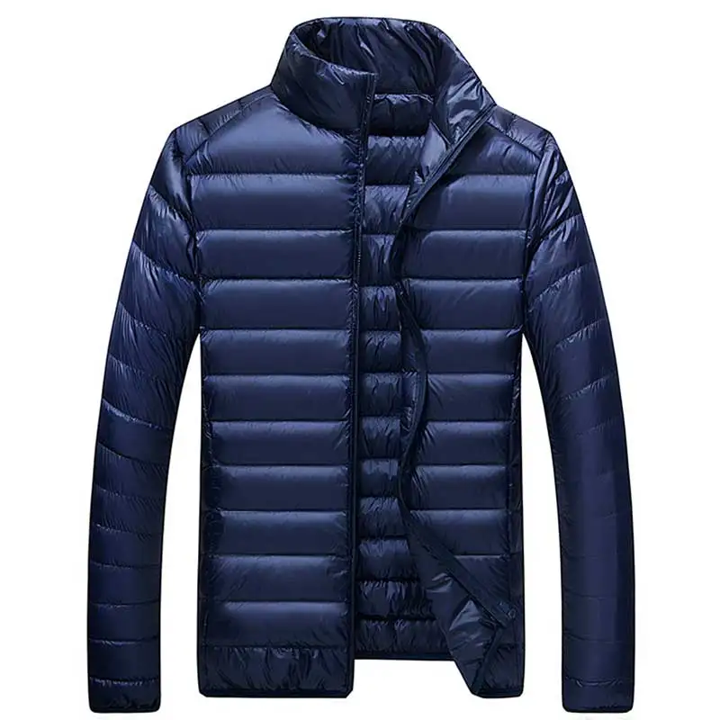 Chaqueta de plumón de pato para hombre, abrigo de felpa gruesa, impermeable, ligero, informal, a la moda, 6XL, Invierno