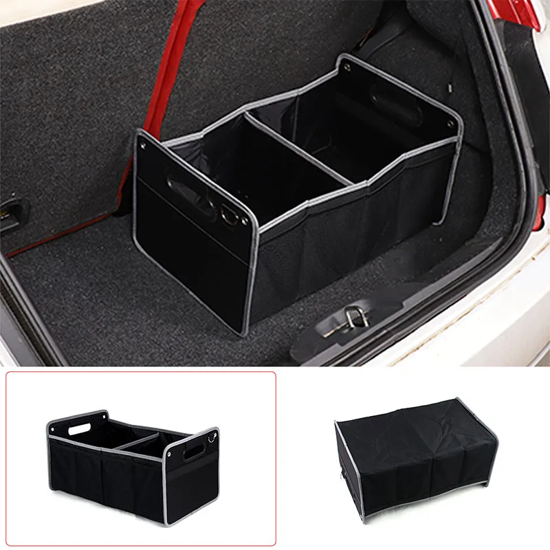 

For 2010-2015 Fiat 500 Oxford Cloth Black Car Trunk Multifunctional Storage Box Storage Box Car Interior Accessories