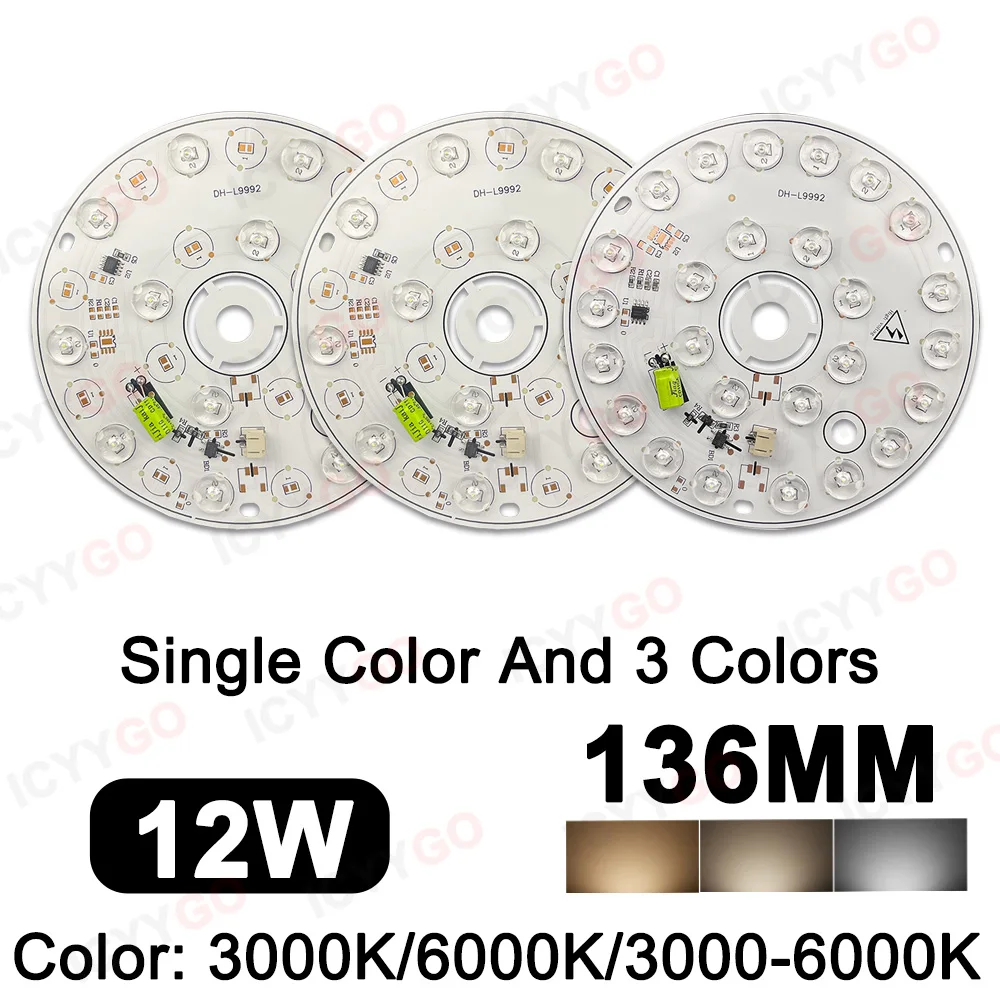 12 W 18 W 24 W 36 W LED avec panneau de lentille Patch de lumière ronde LED panneau de plafond rond panneau de lumière ronde AC 220 V lumière LED 3