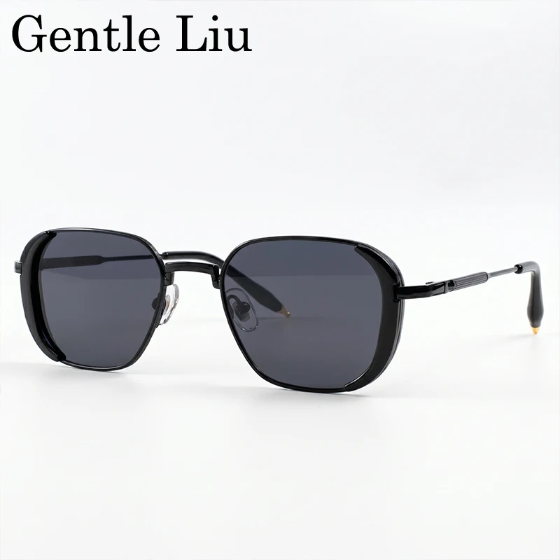 

2026 Retro Steampunk Square Sunglasses Men Luxury Brand Designer Metal Frame Vintage Driving Sun Glasses Fashion Punk Eyewear