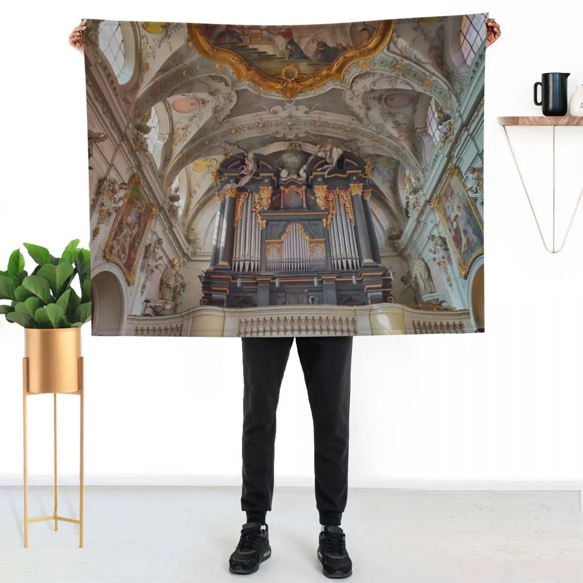 Pipe Organ St. Emmeram, Regensburg Throw Blanket Bed covers Large Camping Luxury St Beach Bed linens Blankets