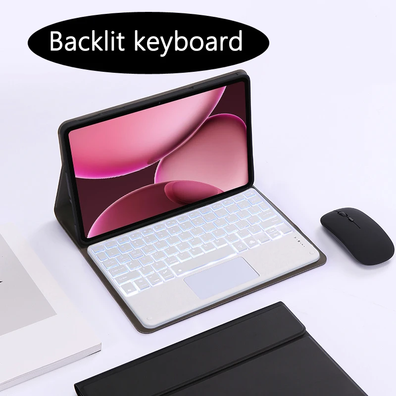 

Backlit keyboard with Trackpad Korean Japanese Arabic for OPPO Pad 4 Pro Case 13.2 inch 2025 Case with Pencil Slot Stand Cover