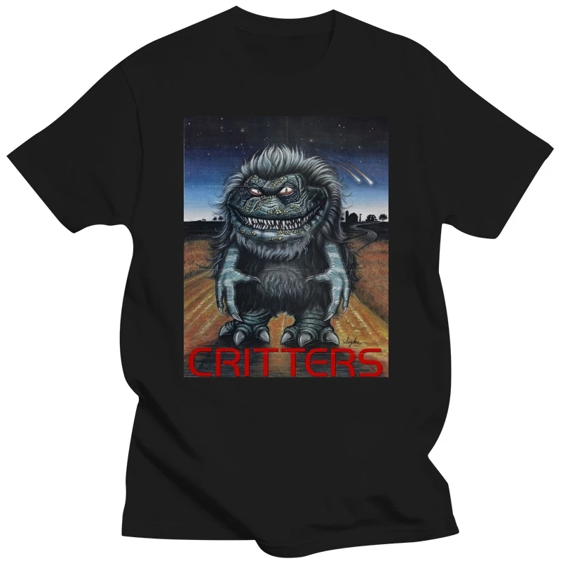 Critters Movie Poster 1986 Classic Horror Movie Halloween Hd96 Black T-Shirt Popular Tagless Tee Shirt