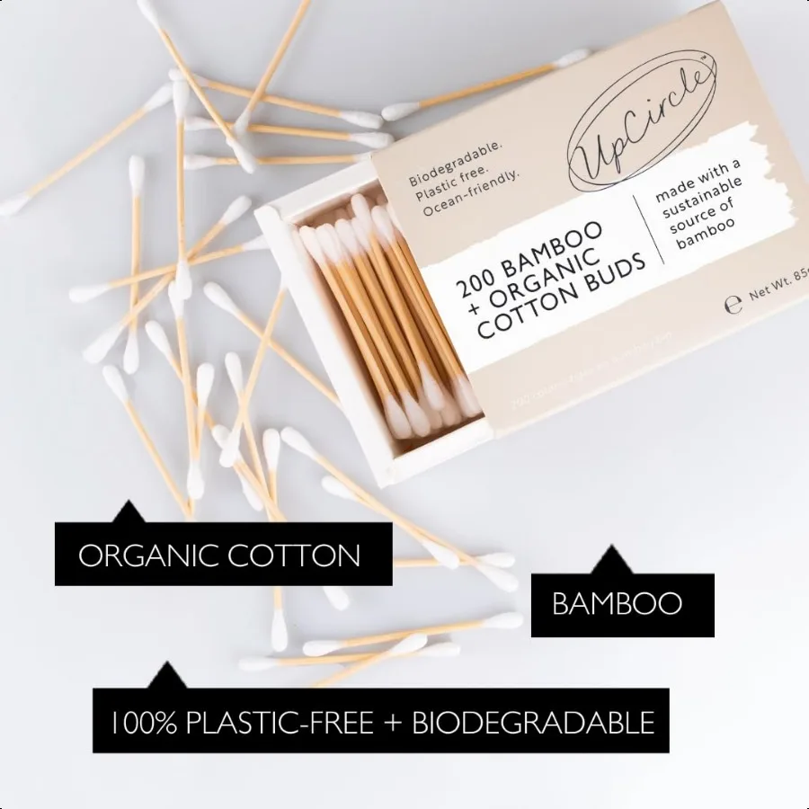 Bamboo Cotton Buds 200 Pieces Sustainable PlasticFree Fully Recyclable Ear Buds A Staple For Any Bathroom