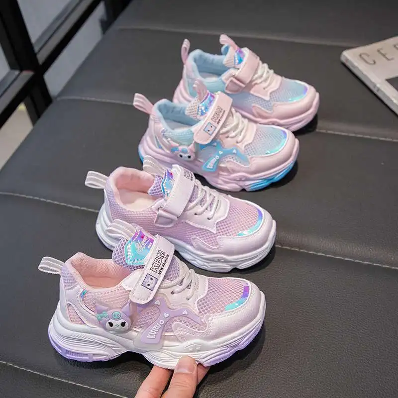 

Girls Summer Shoes Kuromi Kids Casual Sports Dad Sneakers Breathable Mesh, Cute Seasonal Children's Footwear Collection