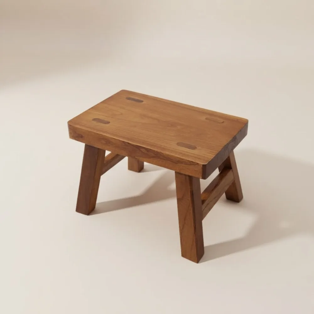 

Kids Step Stool Solid Wood Waterproof Foot Rest Plant Stand 6 Inch Height Sturdy