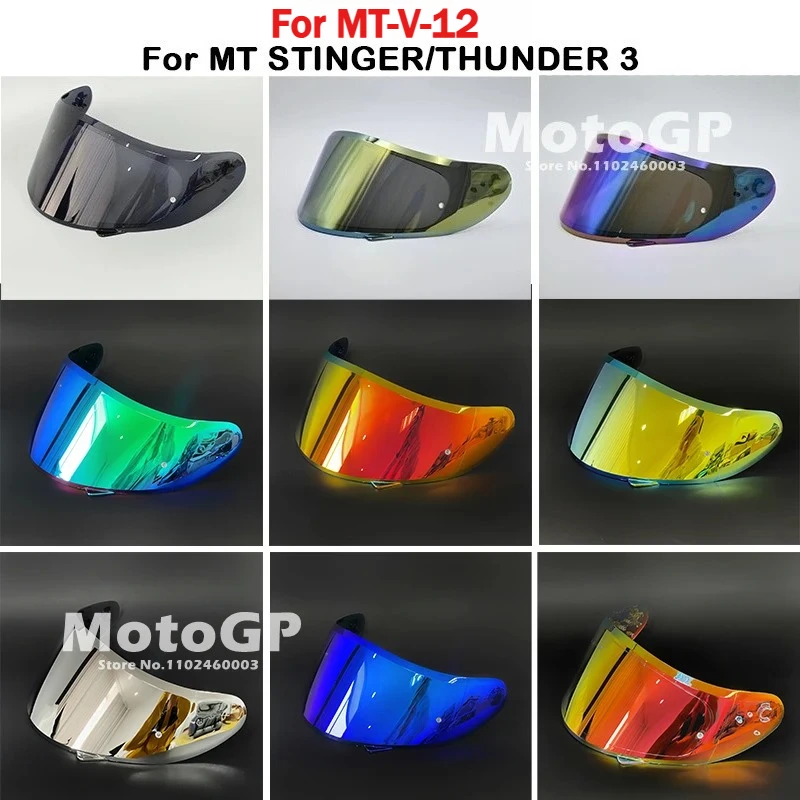 

Helmets Glass for MT-V-12 Helmet Shield for MT Stinger Helmet and for MT THUNDER 3 Helmet 7 Color Available