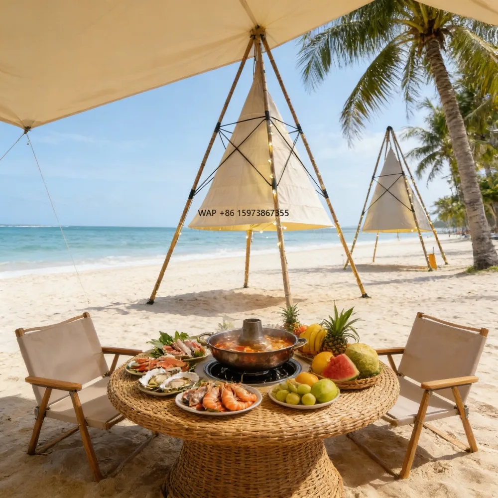 

Innovative large camping tents that can be built automatically to create a quick and easy field camp