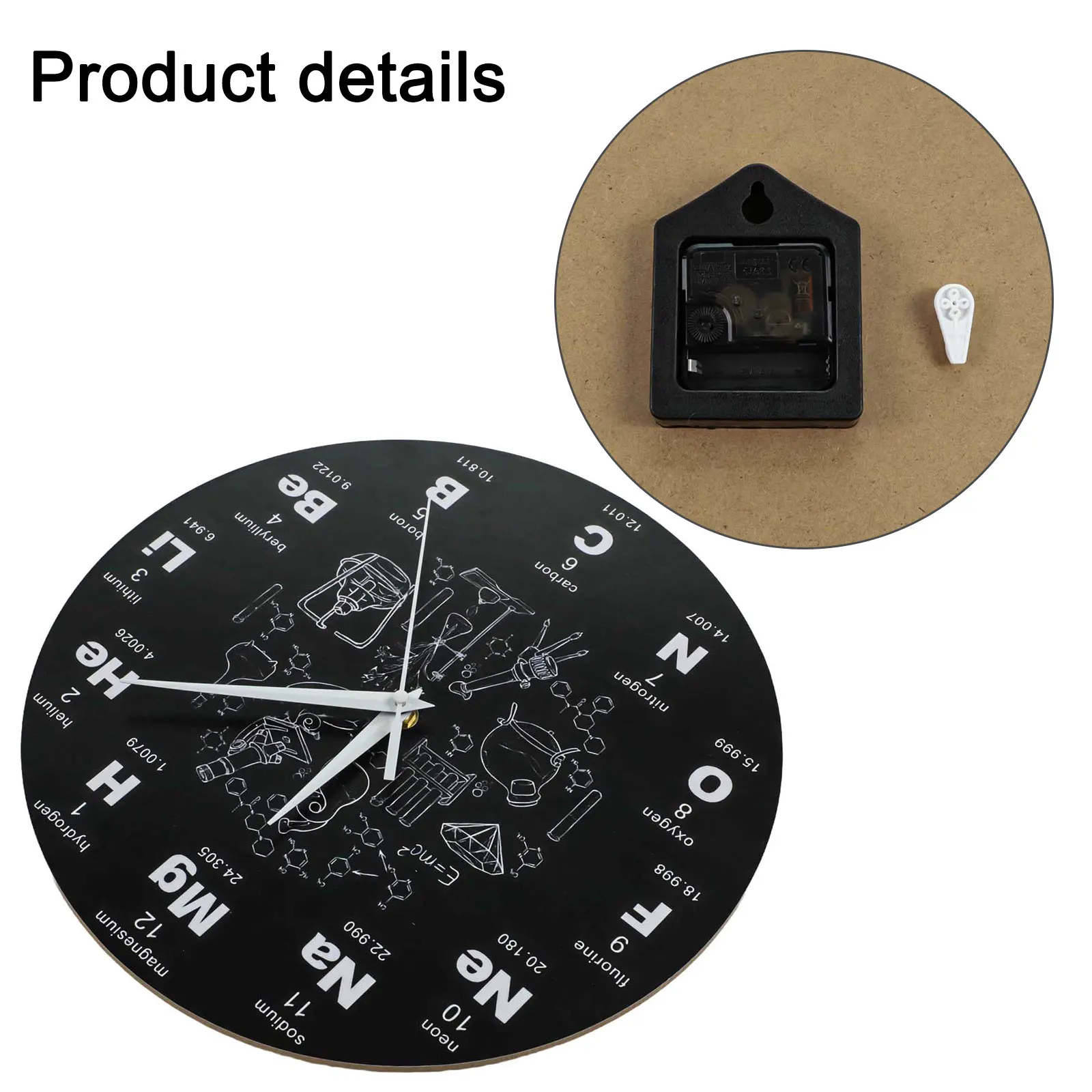 Mathematical Design Wall Clock Wall Clock Periodic Table Wall Clock Lightweight And Sturdy Clear Time Readability