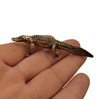 Bronze Crocodile Statue Home Decor Animal Figure Ornament, Tea Pet Garden Decoration, Bronze Artifacts and Crafts