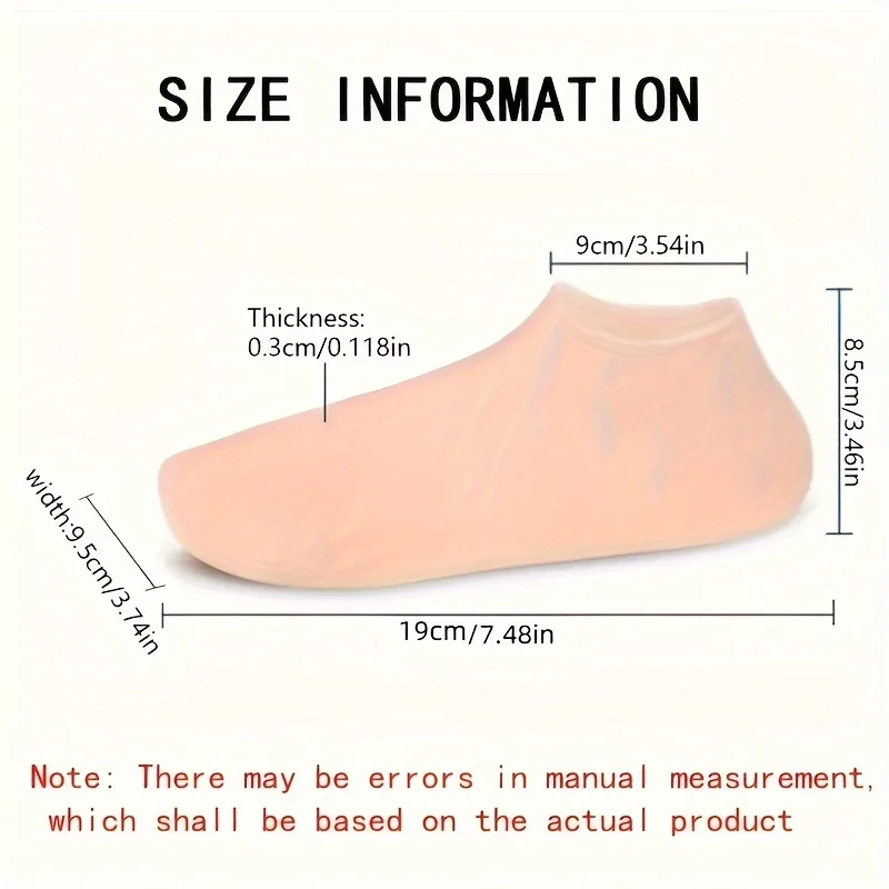 1 par de calcetines hidratantes de Gel de silicona para pies secos y agrietados, herramienta de cuidado de pedicura y masaje calmante