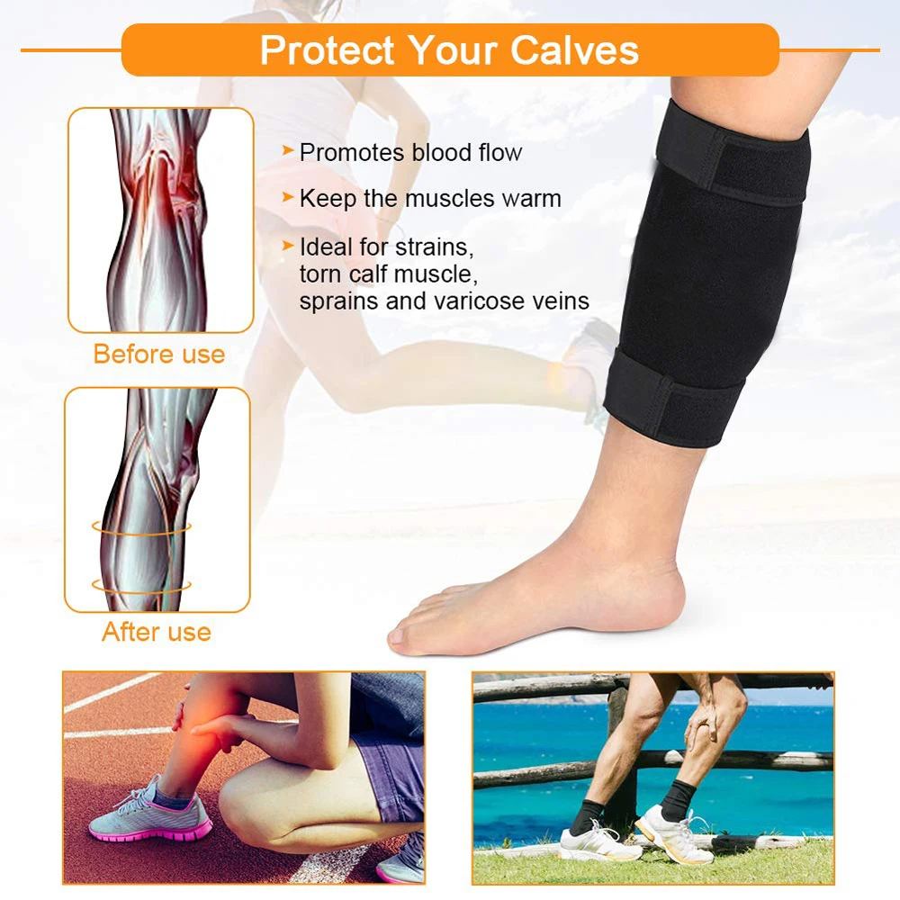 1Pcs Sports Adjustable Calf Compression Brace Shin Splint Guard Leg Support Sleeves Wrap Cycling Running Basketball Football