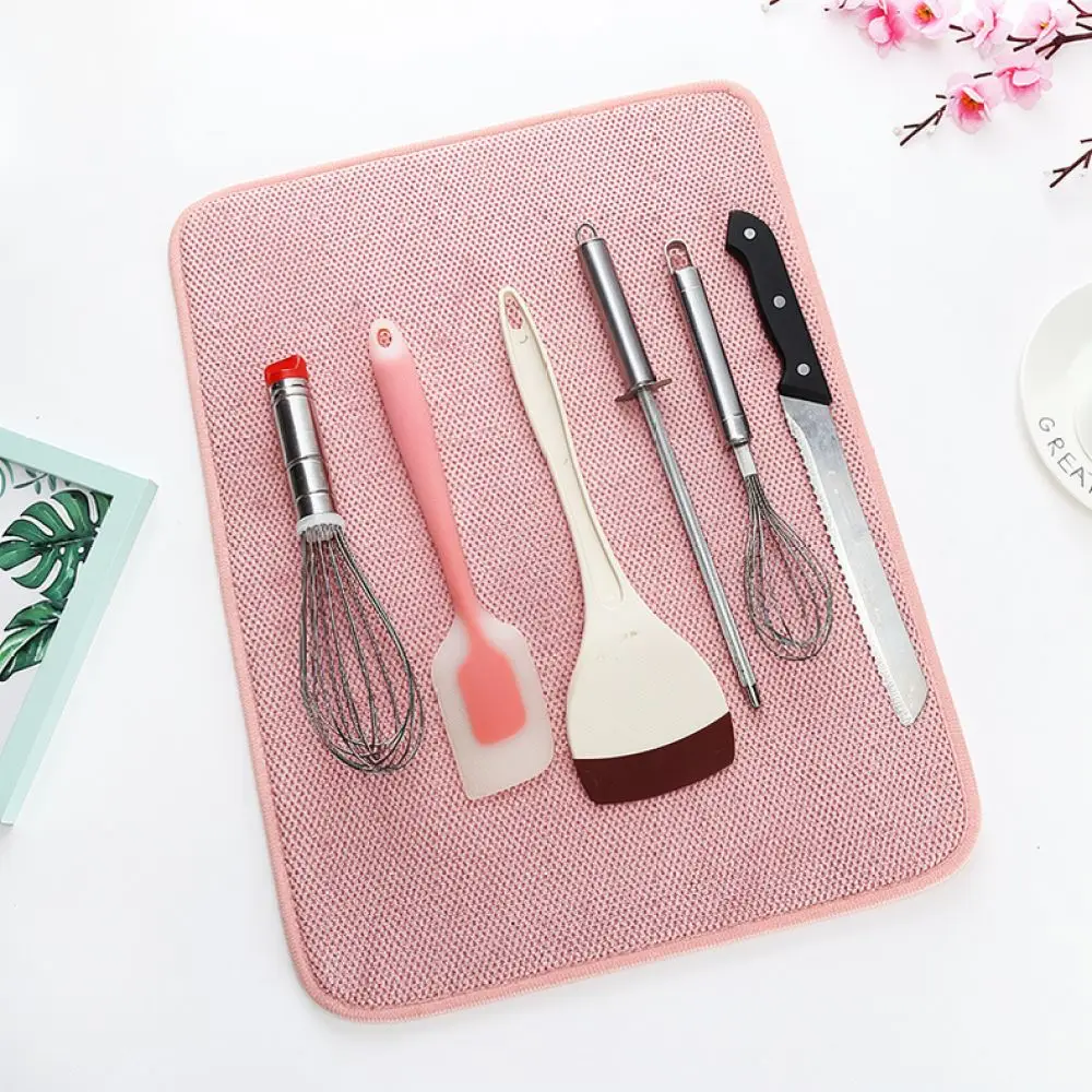 Washable Microfiber Kitchen Drain Mat Absorbent Fast Dry Dish Drying Pad Countertop Protector Table Placemat For For Xiyang
