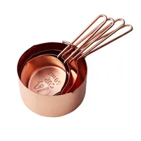 Stainless Steel Measuring Spoons Plated Copper Rose Gold Measuring Spoons and Cups Set Kitchen Gadgets Baking Tools