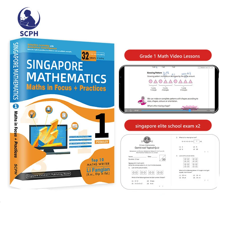 

3pcs/Full Set Grade 1 Singapore Mathematics Math in Focus+Practices Free Mock Practice Papers Strengthen Math For Children