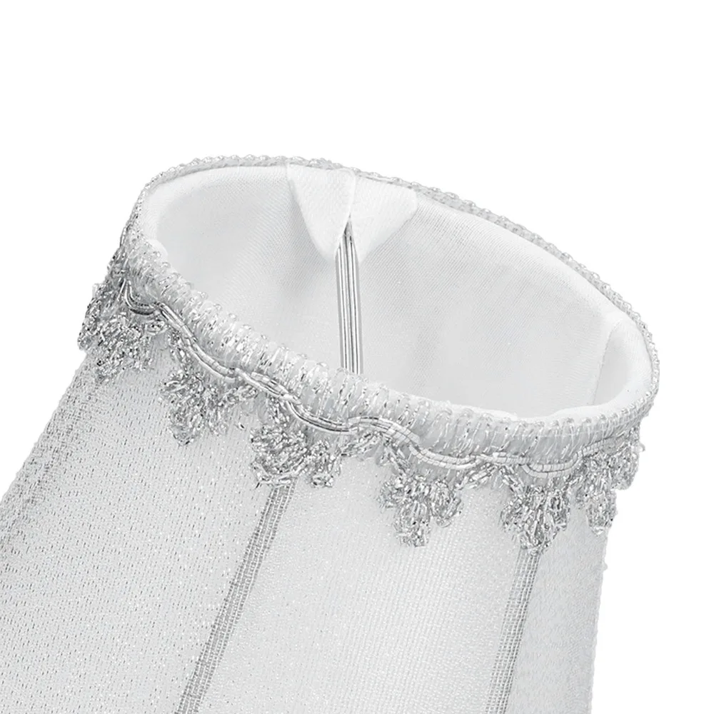 

3PCS Modern Fabric Lampshade Clip On Design 4.7 inch Height Chandelier Lamp Shades Small Lamp Shades Indoor Lamp