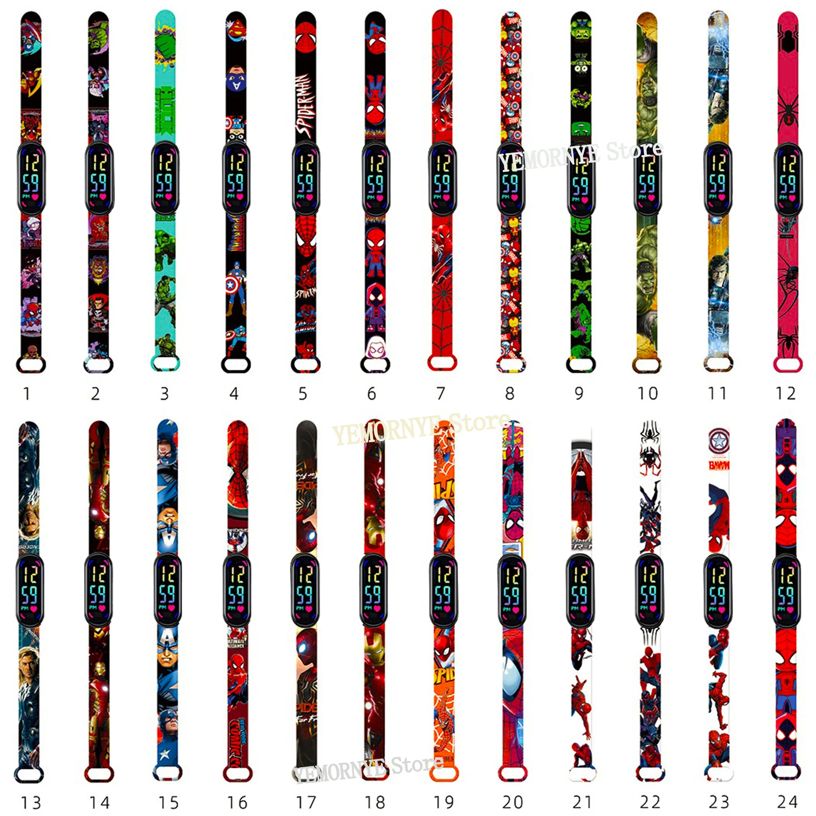 Disney Spider Man dziecięcy postać z Anime świecąca bransoletka zegarek LED dotykowy wodoodporny zegar prezent sportowy zabawka na boże narodzenie