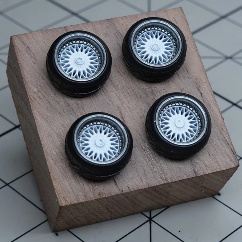 Cubo de roda em escala PuffStudio 1/64 BBS-Super-RS 6,8 mm modelo de resina de eixo brinquedo de modificação de roda