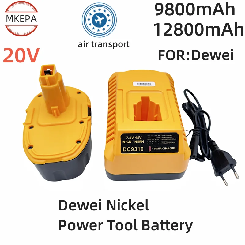 2024 New 18V 12.8Ah Ni-MH Power Tool for Dewalt DC9096 DE9039 DE9095 DW9098 DE9503 DW9096 Replacement Battery