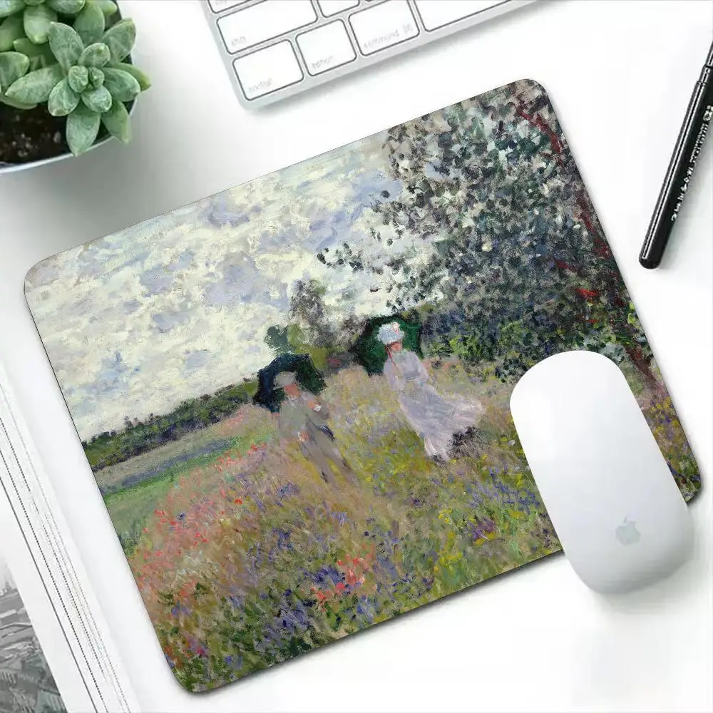 Art Oil Painting Mouse Pad Small Gaming Laptops Mousepad Gamer Carpet Keyboard Mat Desk Protector Anime Cartoon Mause Pads 18X22