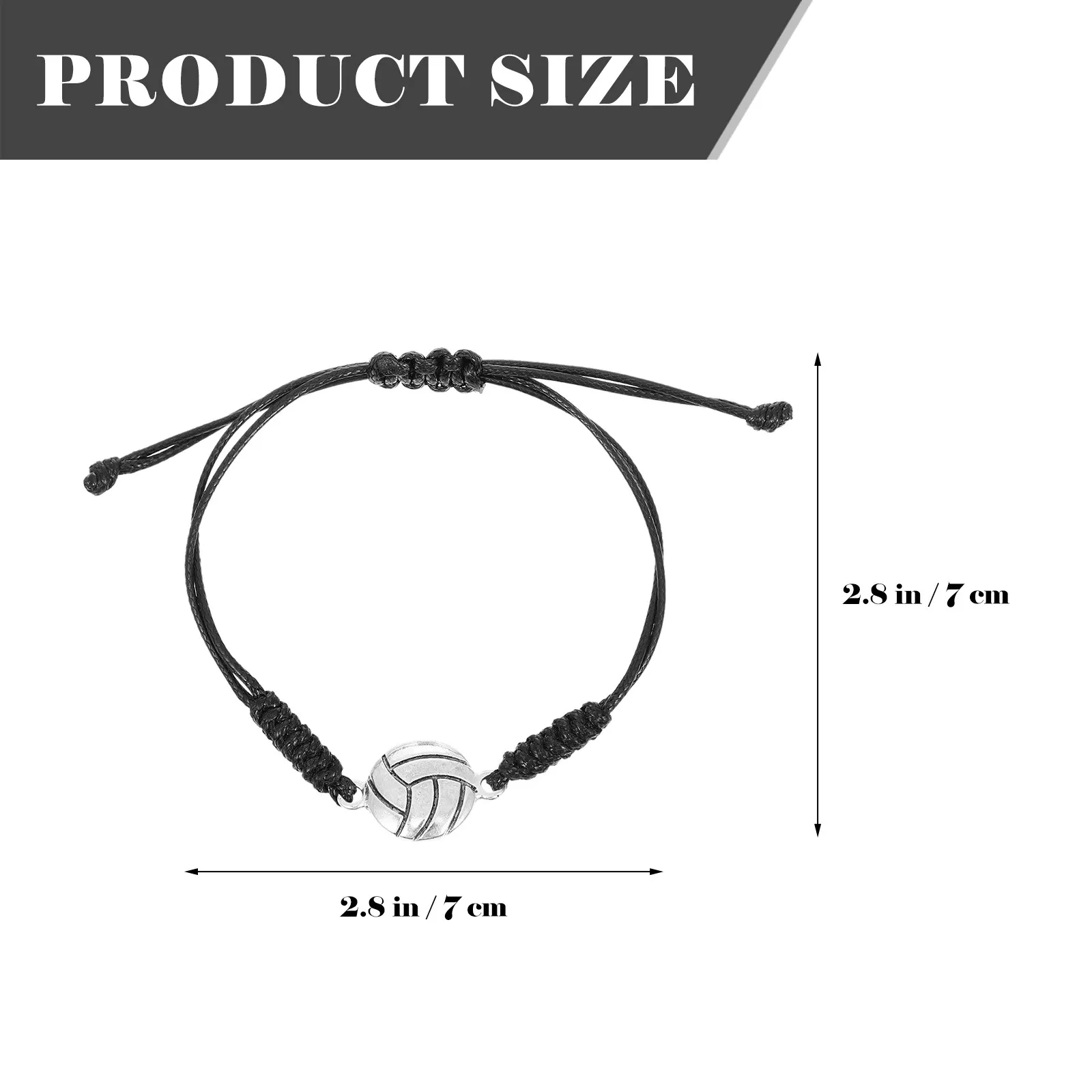 6Pcs Volleyball Themed Bracelets Premium Braided Adjustable Wrist Decoration Stylish Sporty Hand Chain for Women Men Teens