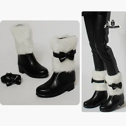 Zapatos BJD de lana para nieve, botas con lazo para Dollfie DREAM MID DK SOOM DOD Dollmore Luts AOD DZ AF, 1/4