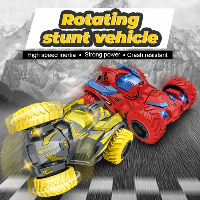 

Kids Twisting Turning Tumbling Double-sided Car Toys Boy Mini 4WD Inertia Buggy Stunt Rotating Deformation Car Toy Car Gift