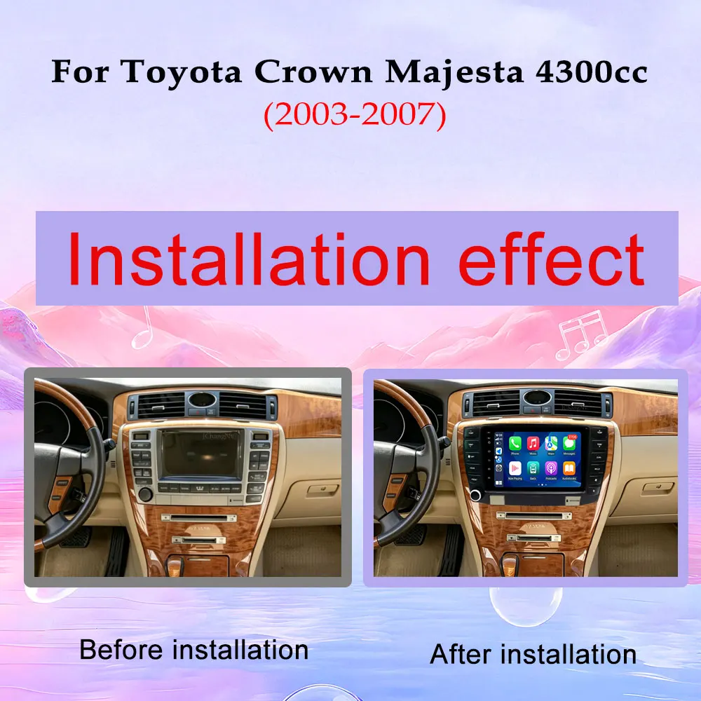 Wireless CarPlay Wired Android For Toyota Crown Majesta 4300ce 2003 - 2007 GPS Navi Car Radio Multimedia Player DSP Stereo