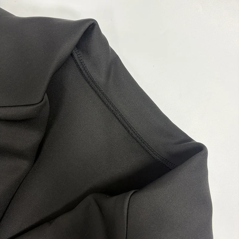 Neu eingetroffen: Elegantes Blazerkleid in Uni-Farbe mit tiefem V-Ausschnitt und tailliertem Schnitt für Damen – Detail 12