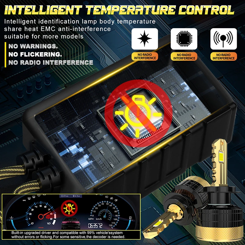 H7 Led 6600 واط المصباح Canbus 6000 كيلو H1 H4 H11 9012 HIR2 H8 H9 9005 9006 HB3 HB4 السوبر مشرق 7535 CSP رقائق السيارات الضباب مصباح 12 فولت