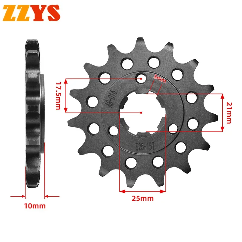 

525 15T 15 Tooth Front Sprocket Gear Staring Wheel Cam For Suzuki Road XF650 XF650V Freewind XF 650 1997-2002 DR800 DR 800 1994