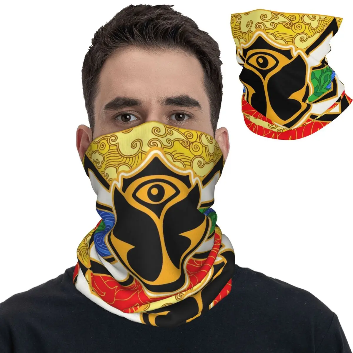 Tomorrowland Bandana Neck Gaiter Electronic Music Festival Mask Scarf Warm Headwear Outdoor Sports for Men Women Adult Washable