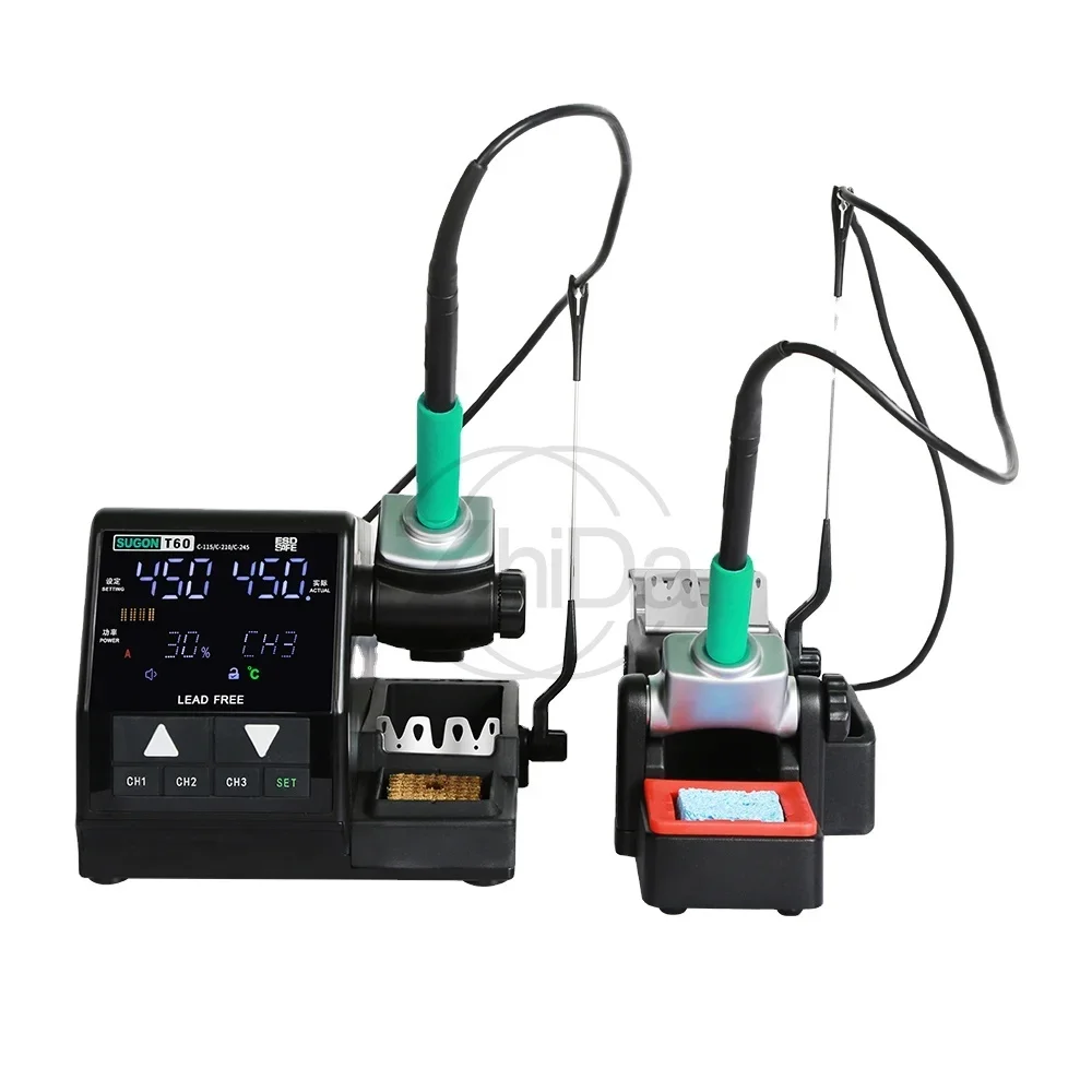

Sugon T60 Soldering Station + TJ8 Extender with 2 C210 Handles and 6 Optional tips whole set!