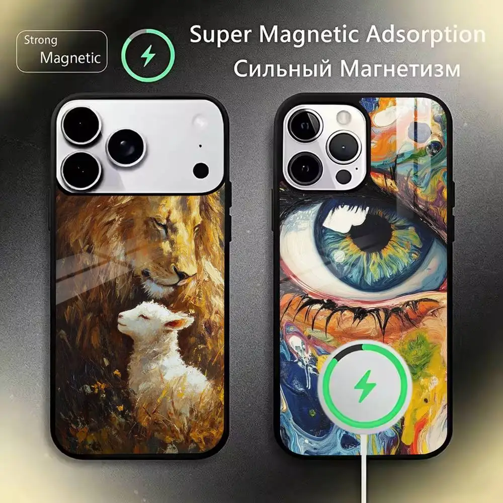 

Painting-art Phone Case For iPhone 11,12,13,14,15,16,17Plus,Pro,Max for Wireless Charging