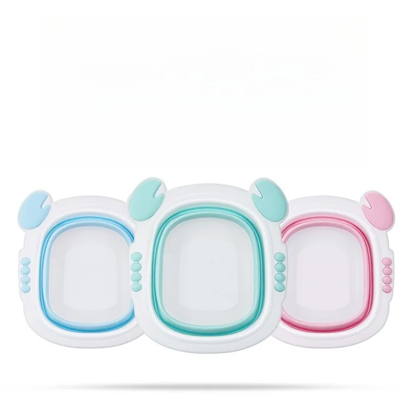 Bacia de banho portátil para bebês, lavatório dobrável para viagem para bebês, leve e fácil armazenamento