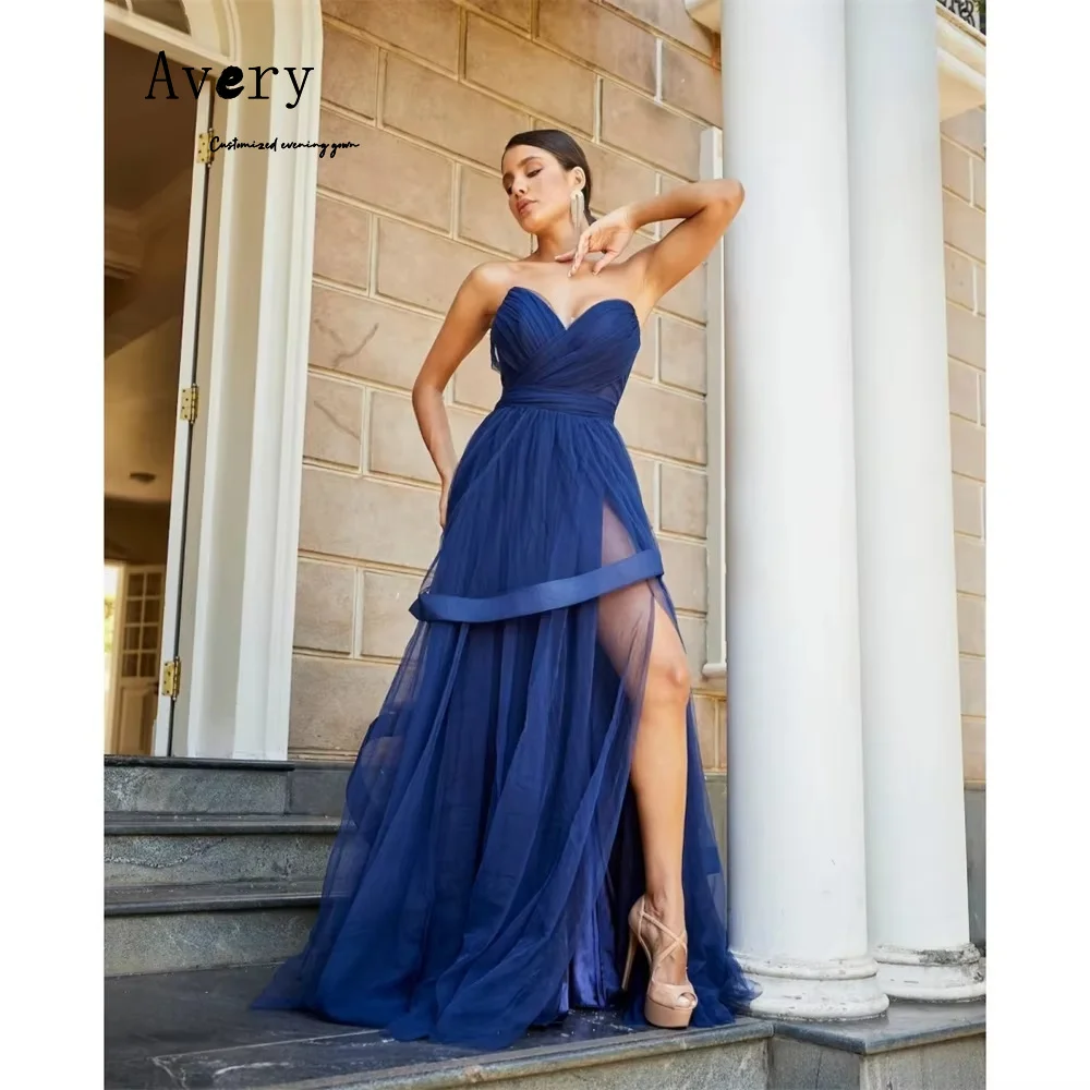 Avery-vestido de noche personalizado con corte en A y hombros descubiertos y diseño sin mangas para mujer, vestido de fiesta para bodas, 2025