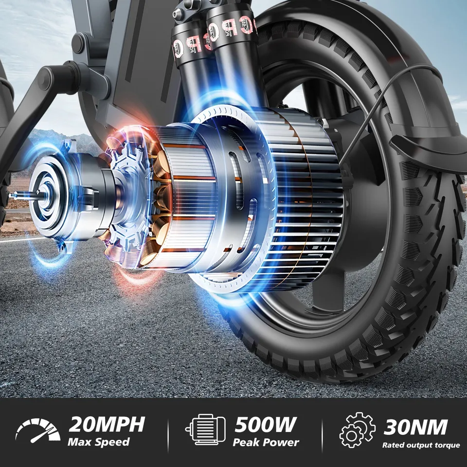 Adults & Teens Electric Bike, 14" Foldable City Commuter Dual Suspension E-Bike image 7