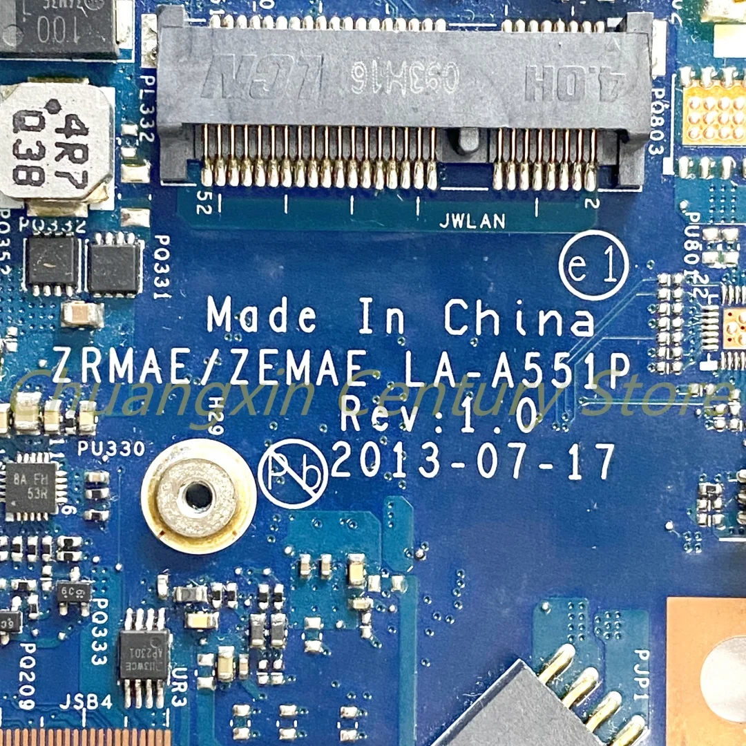 For Toshiba Satellite M50D M55D M50DT M50D-A laptop motherboard ZRMAE/ZEMAE LA-A551P with A4-5000  CPU 100% Tested Fully