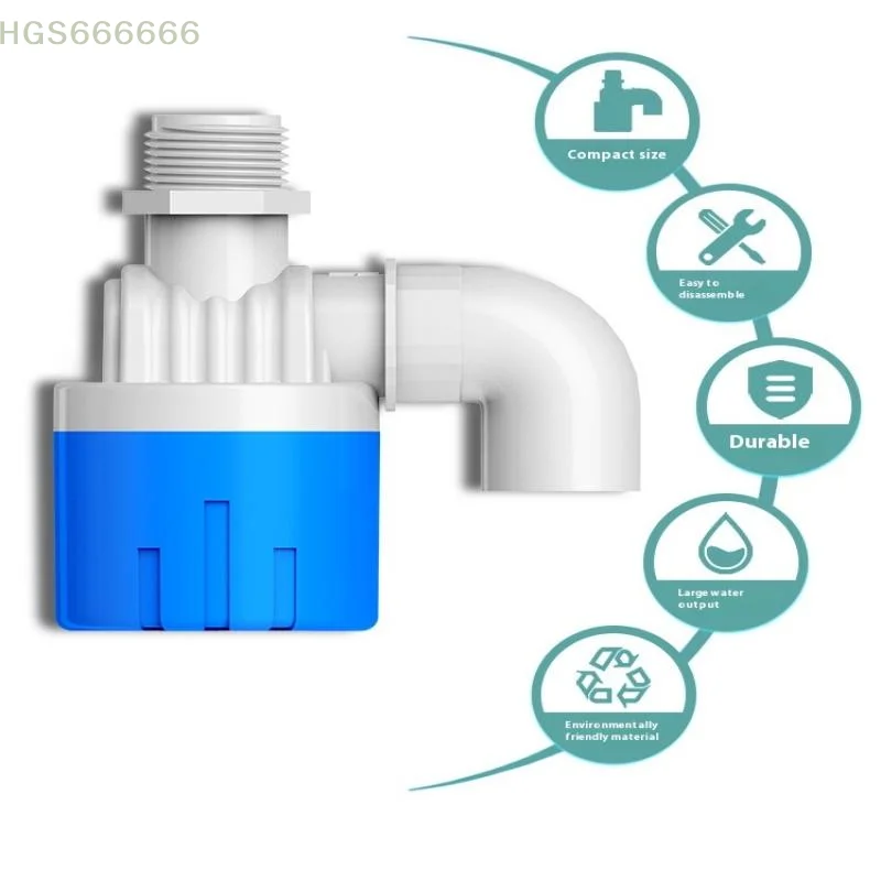 Valvola del serbatoio del WC a filo da 1 pezzo di qualità premium, 1/2" 3/4", controllo automatico del livello dell'acqua
