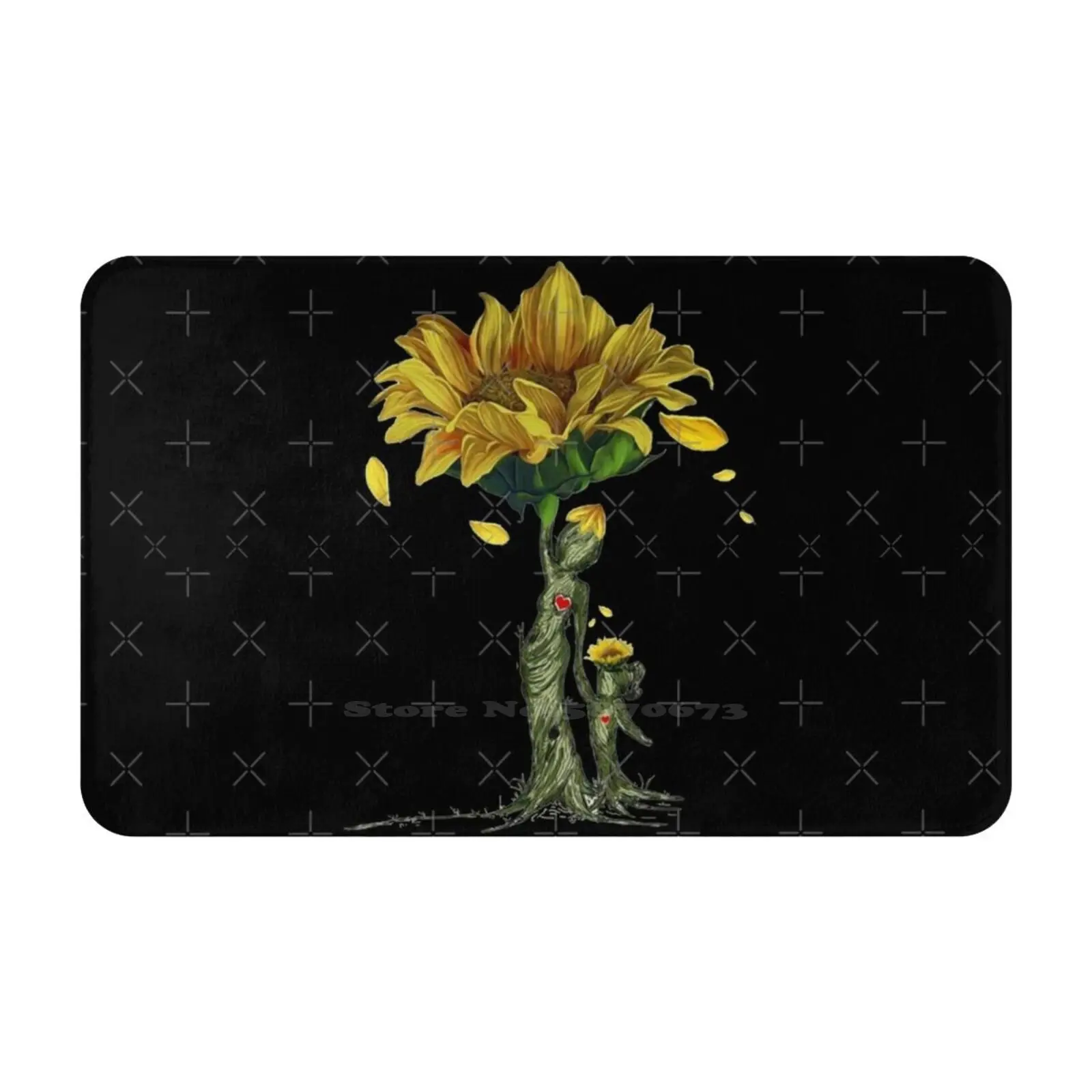 Mother And Daughter Sunflower Soft Cushion Car Home Carpet Door Mat Daughter Sunflower Woman Nona Love Mothers Day Sunshine