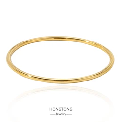 HONGTONG 65mm Polished Textured Waterproof Stainless Steel Big Bracelet Bangle Statement Glossy Minimalist Jewelry High Quality