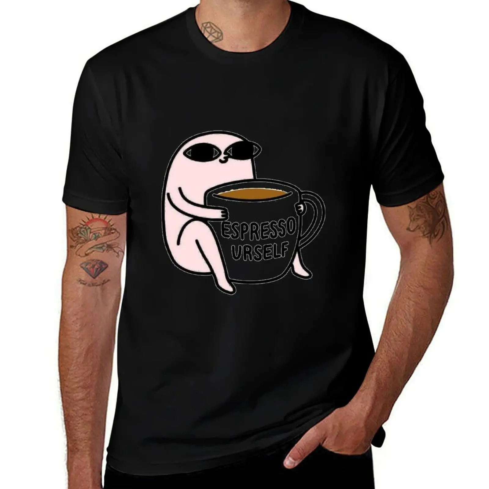 

Ketnipz Espresso Urself T-Shirt baggy shirts oversized graphic tee plain mens fashion