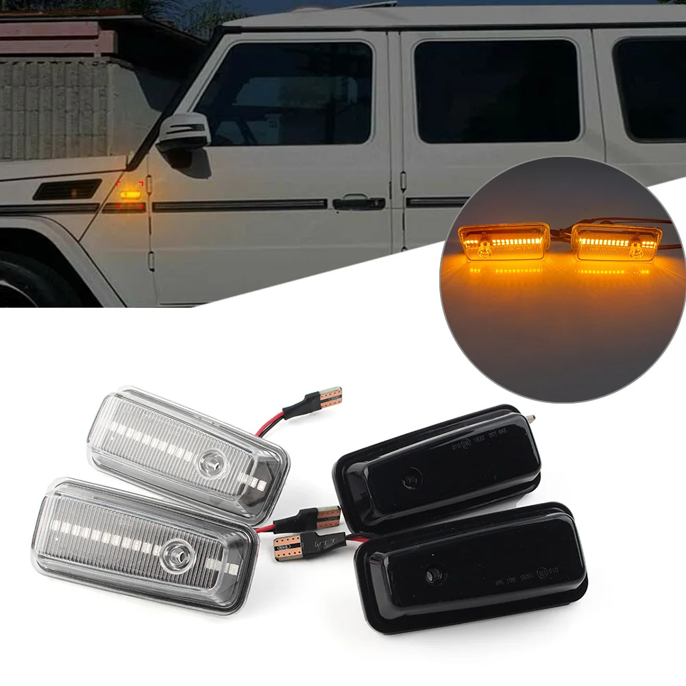 Car LED Dynamic Side Marker Turn Signal Light Lamp 2Pcs For Mercedes Benz G-Class W461 W463 G500 G550 G55 G63 G65 1986-2002