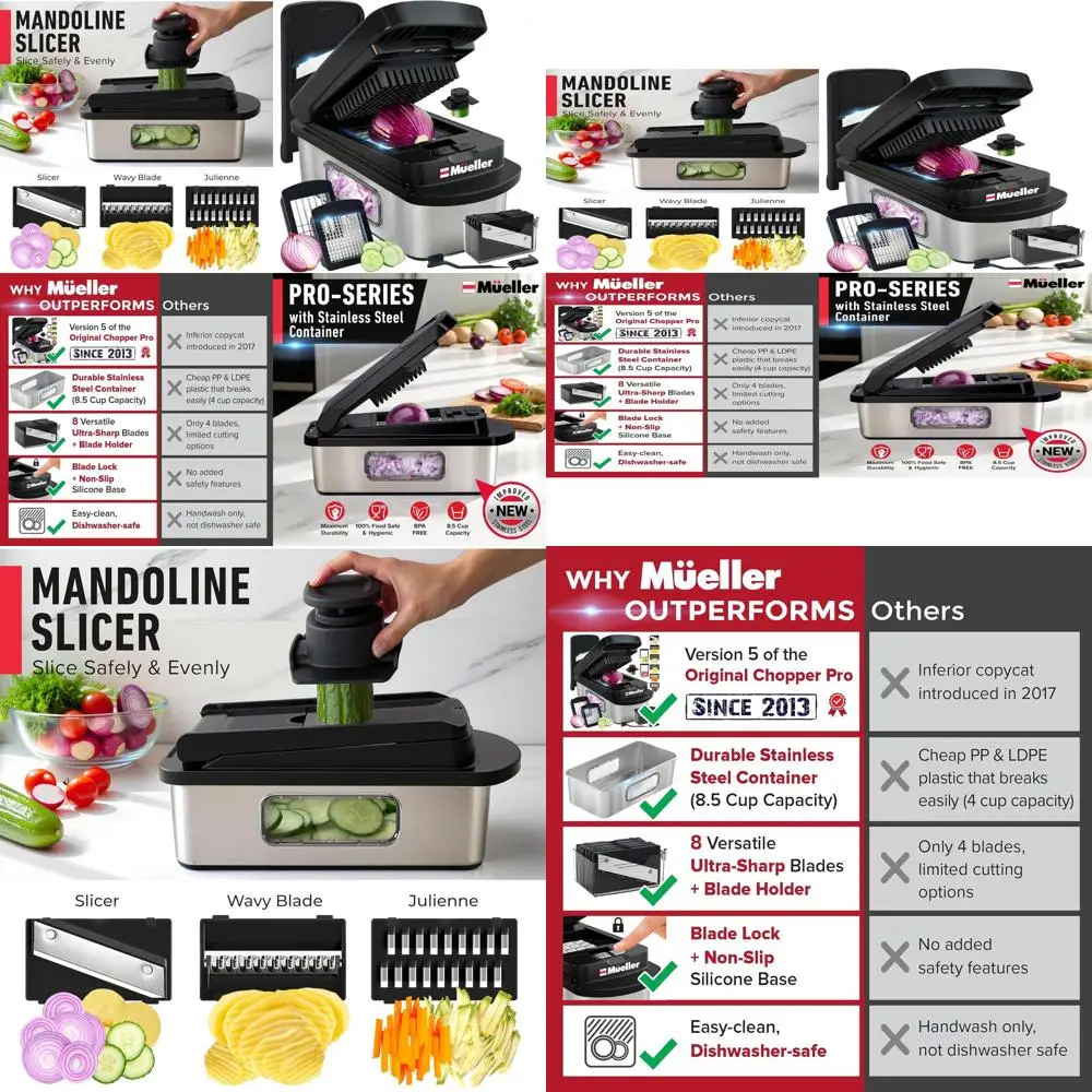 

Многофункциональный измельчитель овощей из нержавеющей стали 10 в 1, мандолина и кухонный гаджет, черный