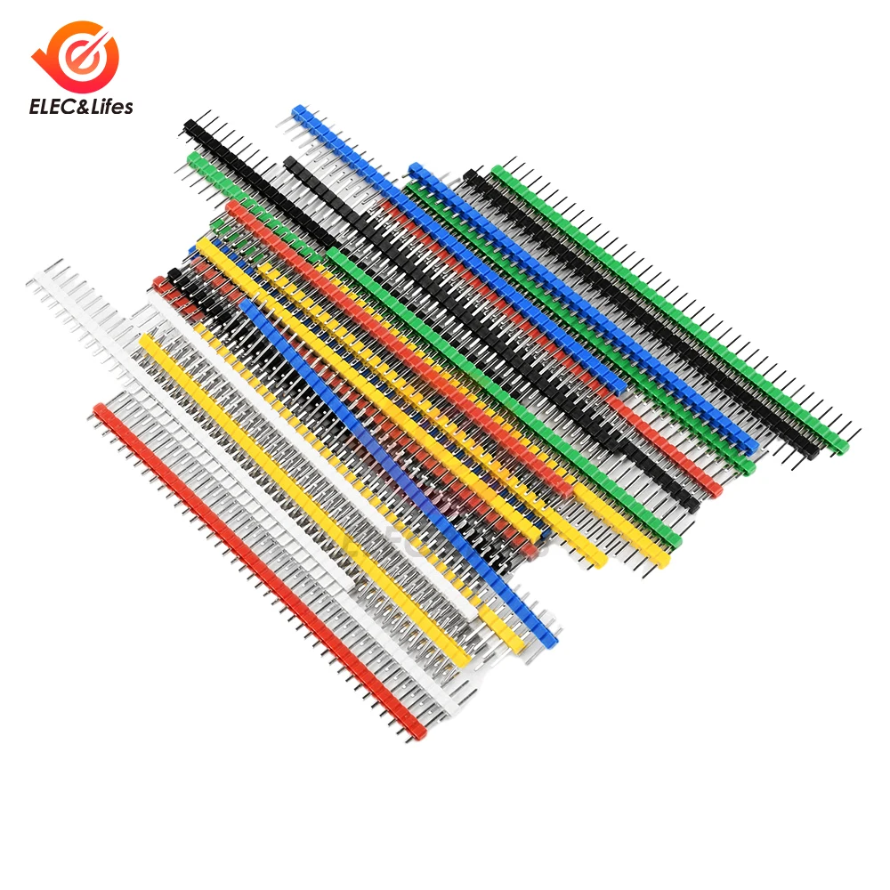 30PCS 40 Pin Breakable Pin Header 2.54mm Single Row Male Header Connector Kit PCB Pin Strip For Arduino DIY Kit