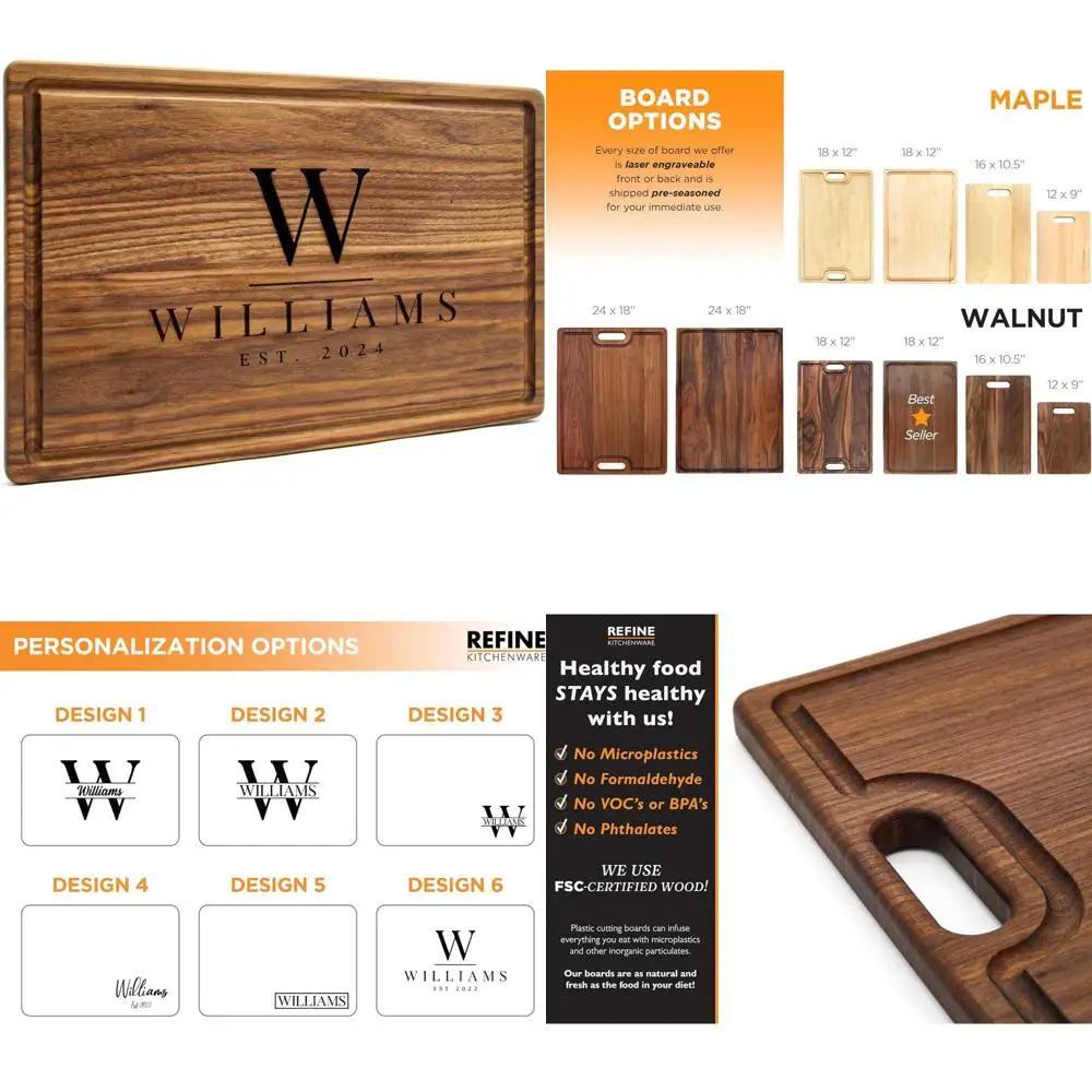 

Персонализированная разделочная доска американского производства с индивидуальной монограммой — идеальный свадебный подарок