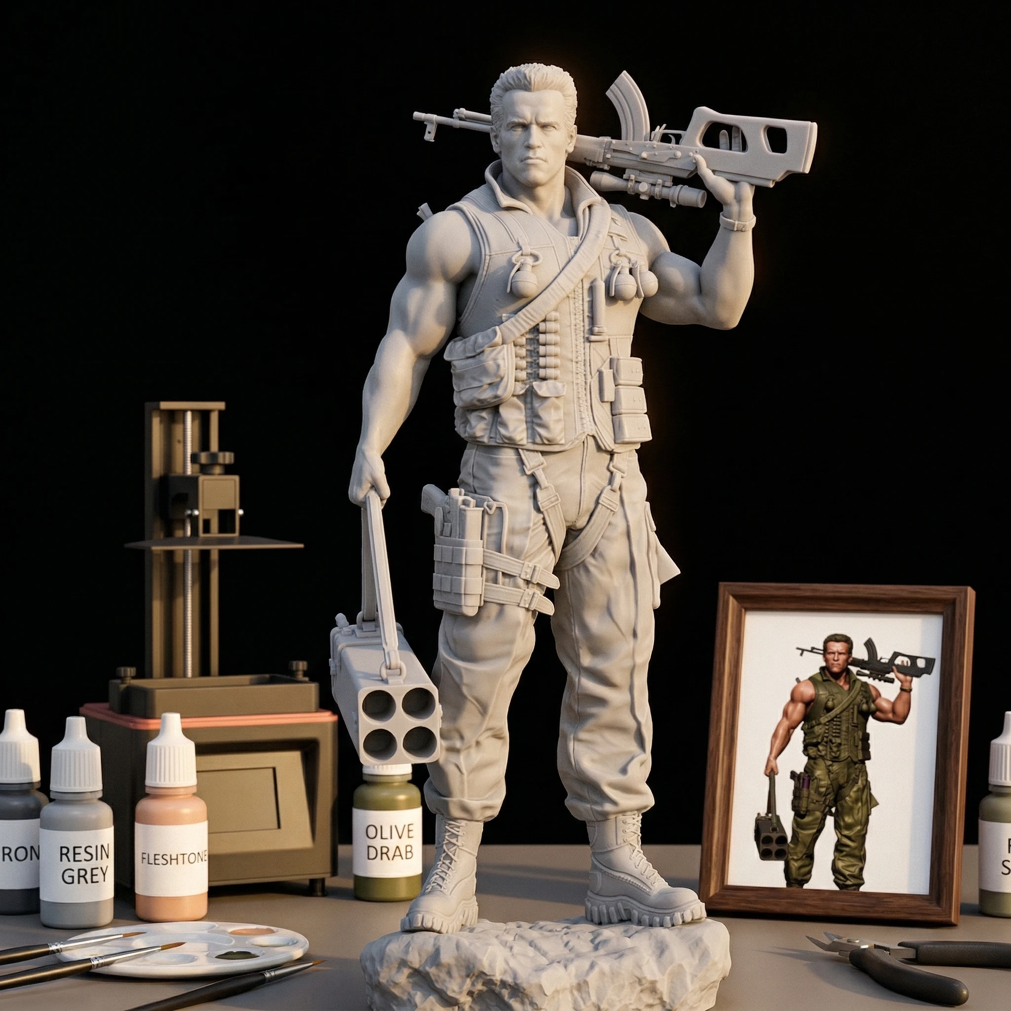 1/24 1/18 1/12 Commando Unpainted Unassembled 3D Printing Model Garage Kits GK (Requires Painting and Assembly)