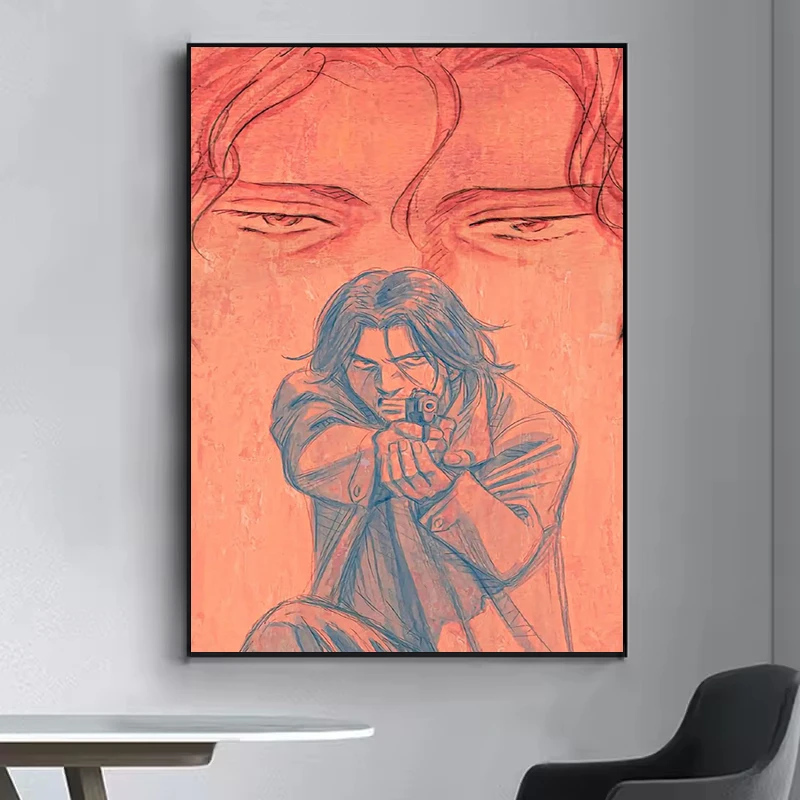 N-Naoki Urasawa S Monster أنيمي الكلاسيكية خمر ملصق صفائح الحائط الزخرفية للمنزل عناصر الديكور غرفة نوم الديكور غرفة الفن